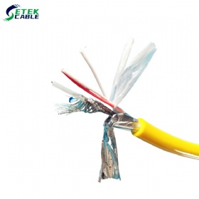 ROV cable twisted pair with coaxial