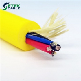 Polyurethane Double sheath ROV cable power wires with optic fiber