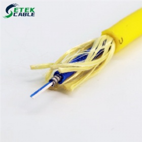 Optical fiber buoyant ROV cable tether